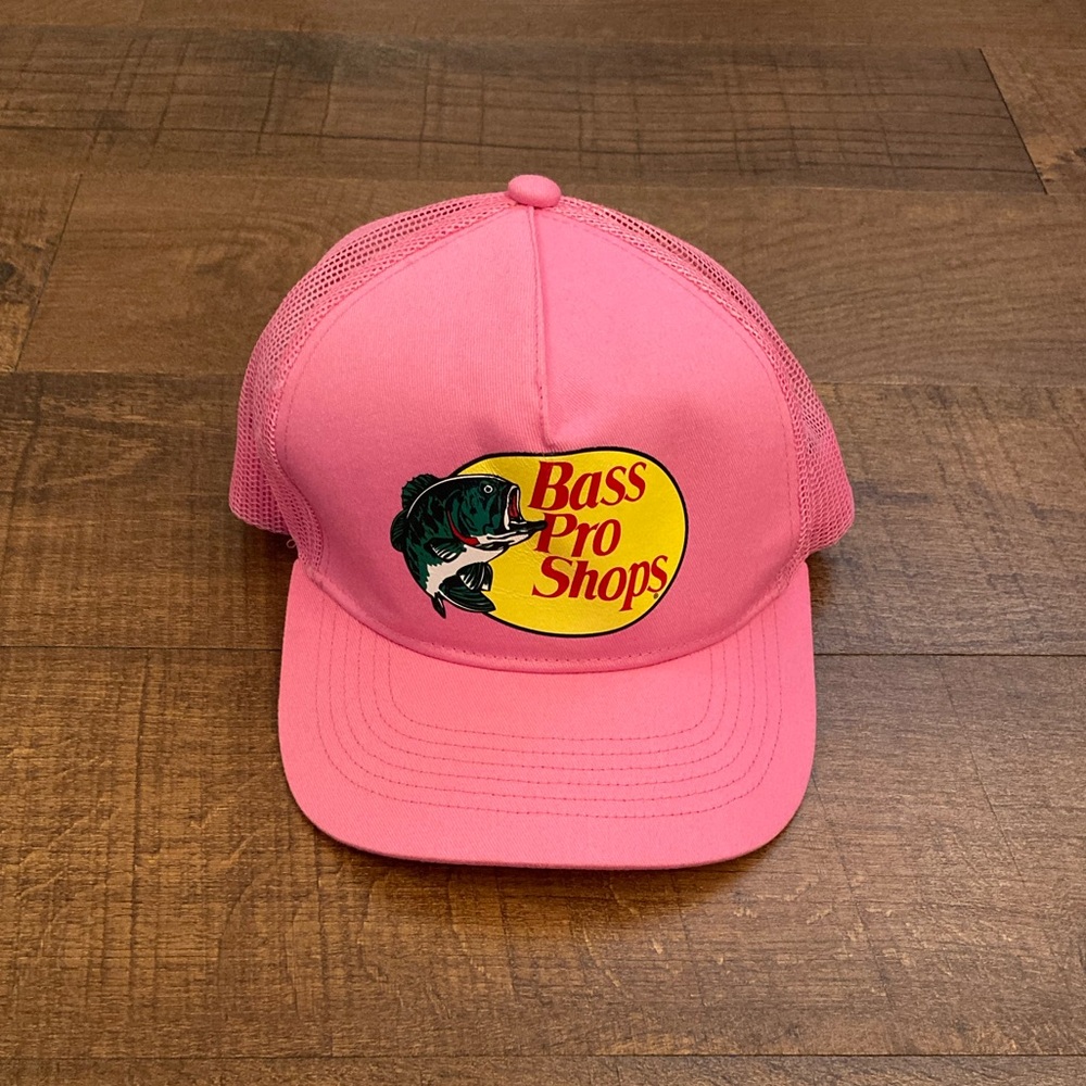 Bass Pro Shops Pink Mesh Trucker Hat SnapBack Gone Fishing Lake Life OSFM